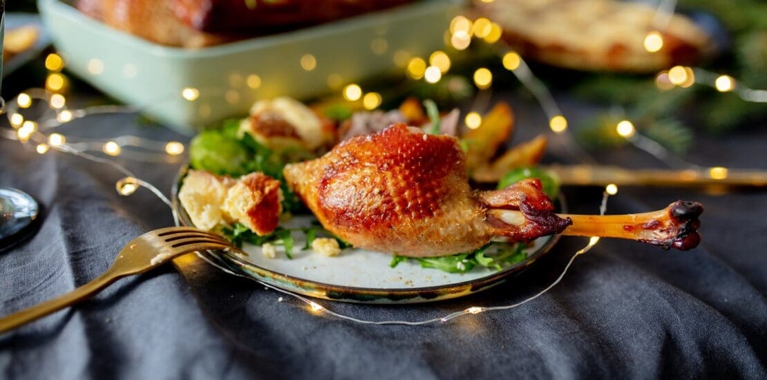 Christmas turkey on a plate in Holiday time